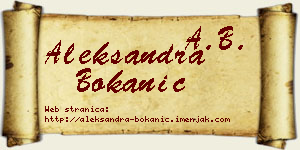 Aleksandra Bokanić vizit kartica